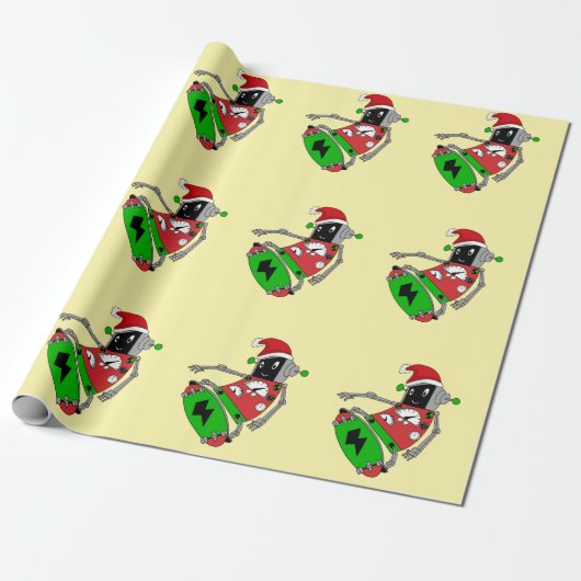 Weihnachtsroboter Geschenkpapier (Ungerollt)