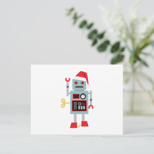 Weihnachtsroboter Postkarte (Stehend Vorderseite)