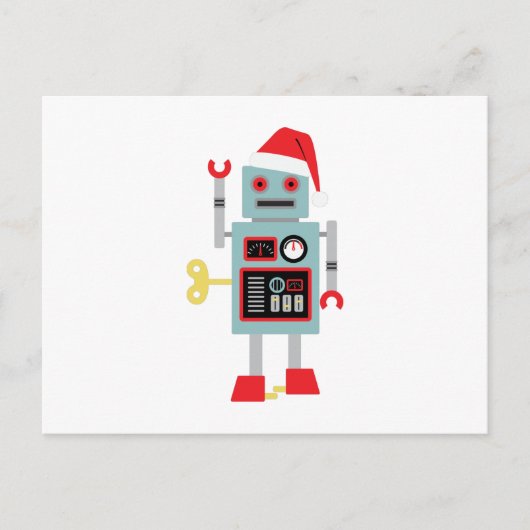 Weihnachtsroboter Postkarte (Vorderseite)