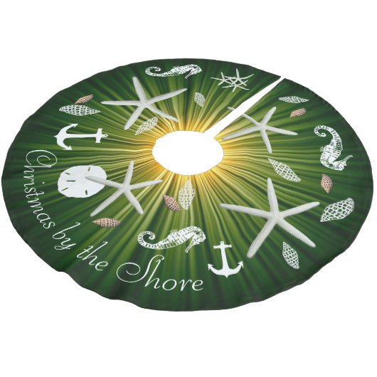 Weihnachtsrock im Grünen Meer, Baumrock Polyester Weihnachtsbaumdecke (Schrägansicht)