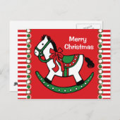 Weihnachtsrockpferd Custom Feiertagspostkarte (Vorne/Hinten)