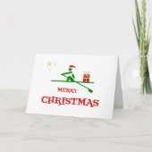 Weihnachtsrodel Feiertagskarte (Vorderseite)