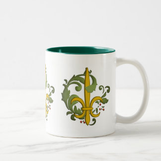 Weihnachtsrolle-Lilien-Tasse Zweifarbige Tasse