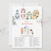 Weihnachtsrollen Ein Schneemannspiel Einladung (Vorderseite)