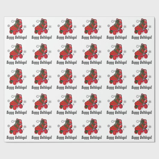 Weihnachtsrollen-Skate: Frohe Feiertage Geschenkpapier (Flach)