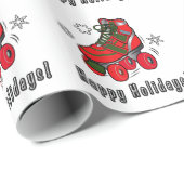 Weihnachtsrollen-Skate: Frohe Feiertage Geschenkpapier (Rolleneckpunkt)