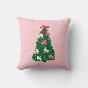 Weihnachtsrollen Skaten Xmas Pink Kissen