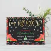 Weihnachtsroller Skaten Party Einladung (Stehend Vorderseite)