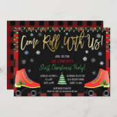 Weihnachtsroller Skaten Party Einladung (Vorne/Hinten)