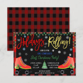 Weihnachtsroller Skaten Party Einladung (Vorne/Hinten)