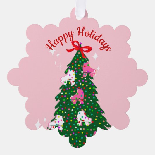 Weihnachtsroller Skaten Xmas Skate Ornament Karte (Vorderseite)