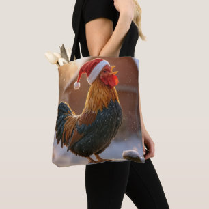 Weihnachtsrooster mit Santa-Hut Tasche