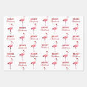 Weihnachtsrosa Flamingo Bird mit Weihnachtsmannmüt Geschenkpapier Set (Vorderseite 2)