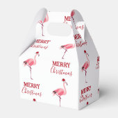 Weihnachtsrosa Flamingo Bird mit Weihnachtsmannmüt Geschenkschachtel (Rückseite)
