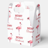 Weihnachtsrosa Flamingo Bird mit Weihnachtsmannmüt Geschenkschachtel (Geöffnet)