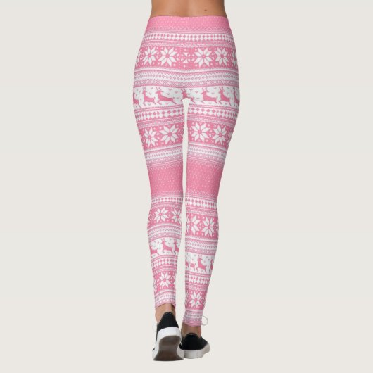 Weihnachtsrosa Leggings (Rückseite)