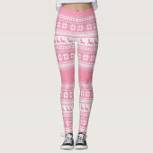 Weihnachtsrosa Leggings (Vorderseite)