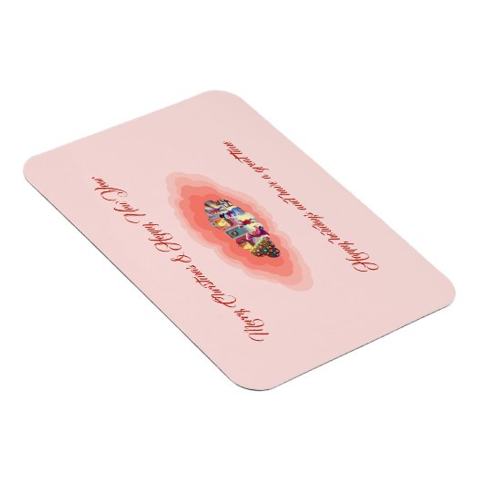 Weihnachtsrosa Magnet (Rechte Seite)