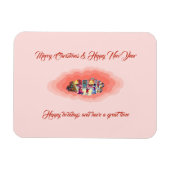 Weihnachtsrosa Magnet (Horizontal)