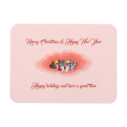 Weihnachtsrosa Magnet (Horizontal)