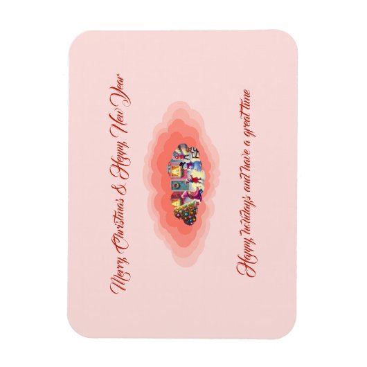 Weihnachtsrosa Magnet (Vertikal)