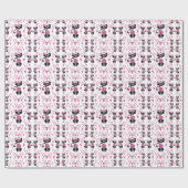 Weihnachtsrosa Miezekatze-Packpapier Geschenkpapier (Flach)