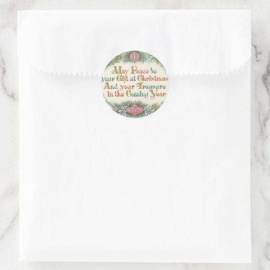 Weihnachtsrosa mit Tauben Runder Aufkleber (Tasche)