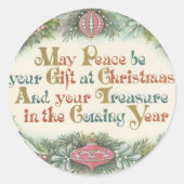 Weihnachtsrosa mit Tauben Runder Aufkleber (Vorderseite)