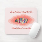 Weihnachtsrosa Mousepad (Mit Mouse)