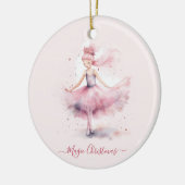 Weihnachtsrosa PflaumenFee Keramik Ornament (Links)