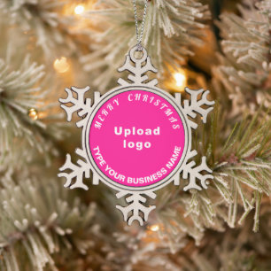 Weihnachtsrosa Schneeflocken Zinn-Ornament