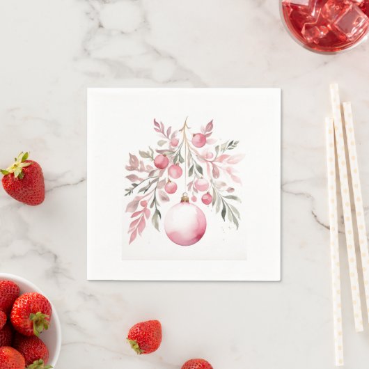 Weihnachtsrosa Serviette (Beispiel)