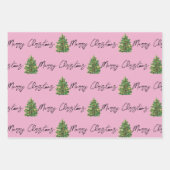 Weihnachtsrosa und Weiß Muster Geschenkpapier Set (Vorderseite 3)