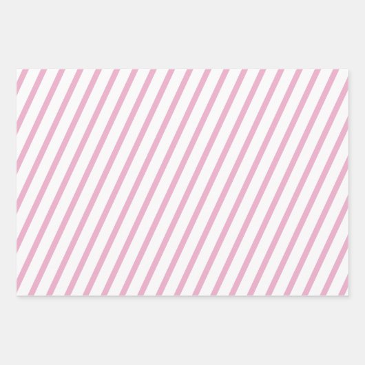 Weihnachtsrosa und Weiß Muster Geschenkpapier Set (Vorderseite 2)