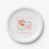 Weihnachtsrosa Weihnachtsfeiertag Pappteller (Vorderseite)