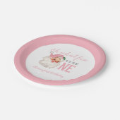 Weihnachtsrosa Weihnachtsfeiertag Pappteller (Schrägansicht)