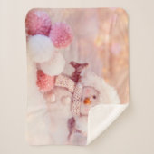 Weihnachtsrosa & Weißer Flusssnowman Sherpadecke (Vorderseite)
