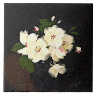 Weihnachtsrosen, feine Kunstmalerei, Fliese