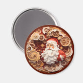 Weihnachtsrost Brown Santa 3d Holzlook Magnet (Vorderseite/Rückseite)