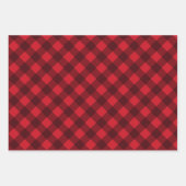 Weihnachtsrot & Black Buffalo Kariert Geschenkpapier Set (Vorderseite)