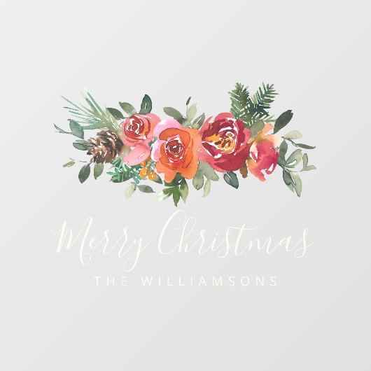 Weihnachtsrot-Blume Personalisierter Name Fensteraufkleber (Blatt)