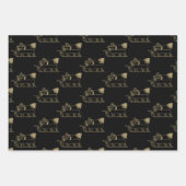 Weihnachtsrot dunkelgrün schwarzes Gold Geschenkpapier Set (Vorderseite 3)