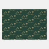 Weihnachtsrot dunkelgrün schwarzes Gold Geschenkpapier Set (Vorderseite 2)