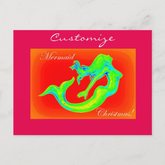 Weihnachtsrot Feiertagspostkarte (Vorderseite)