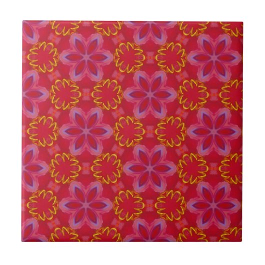 Weihnachtsrot floral fliese (Vorderseite)