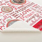 Weihnachtsrot-Foto Monogram Sherpa Blanket Sherpadecke (3/4)