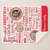 Weihnachtsrot-Foto Monogram Sherpa Blanket Sherpadecke (Vorderseite (Horizontal))