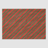 Weihnachtsrot, Gold und Grüne Weihnachtsstreifen Seidenpapier (Vorderseite)