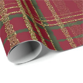 Weihnachtsrot, Grün & Glitzer Weihnachtsfest Tarta Geschenkpapier (Rolleneckpunkt)