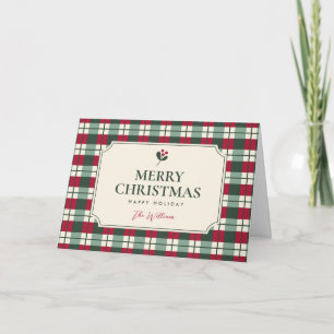 Weihnachtsrot grün kariert Tartan Karte